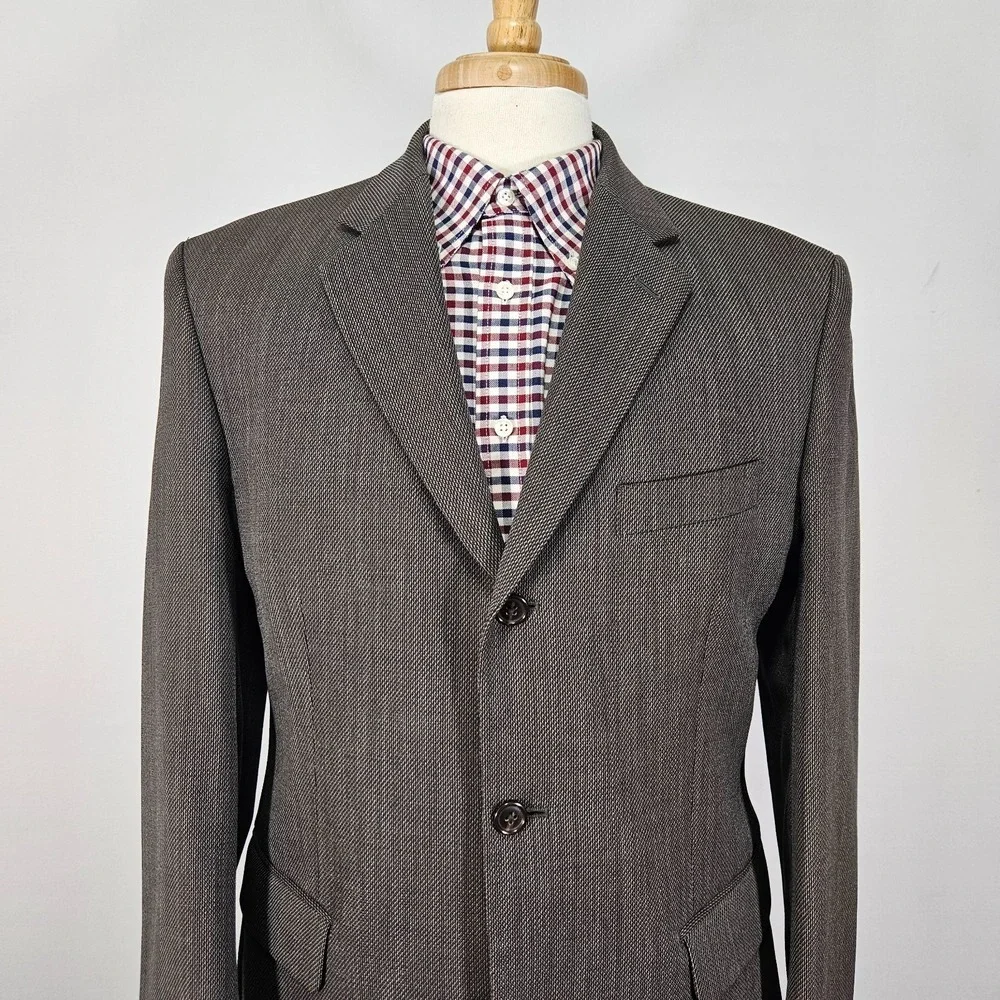 Calvin Klein Men's‎ Sport Coat Blazer Three Button Brown Wool Size 40S